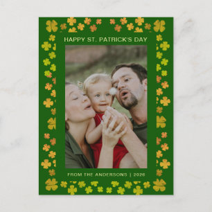 Minimalistisches Glücksklee St. Patrick's Day Foto Feiertagspostkarte