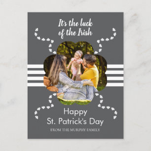 Minimalistisches Glücksklee St. Patrick's Day Foto Feiertagspostkarte