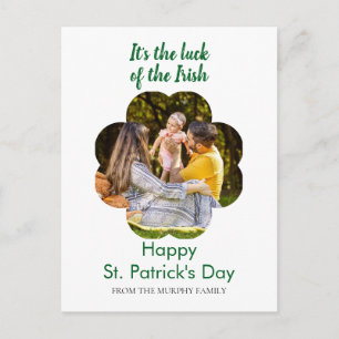 Minimalistisches Glücksklee St. Patrick's Day Foto Feiertagspostkarte