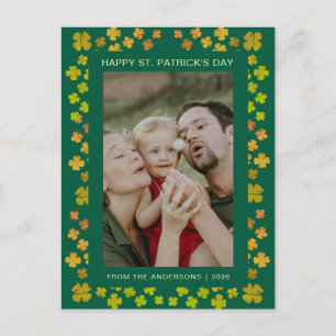 Minimalistisches Glücksklee St. Patrick's Day Foto Feiertagspostkarte