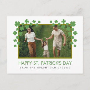Minimalistisches Glücksklee St. Patrick's Day Foto Feiertagspostkarte