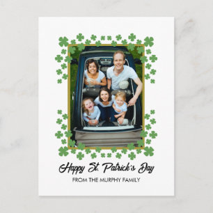 Minimalistisches Glücksklee St. Patrick's Day Foto Feiertagspostkarte