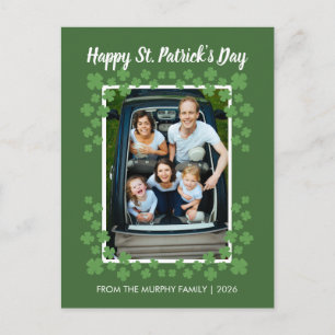 Minimalistisches Glücksklee St. Patrick's Day Foto Feiertagspostkarte