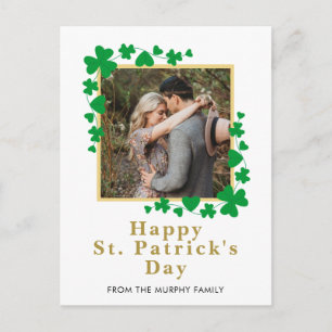 Minimalistisches Glücksklee St. Patrick's Day Foto Feiertagspostkarte
