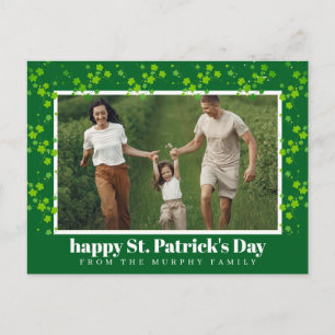 Minimalistisches Glücksklee St. Patrick's Day Foto Feiertagspostkarte