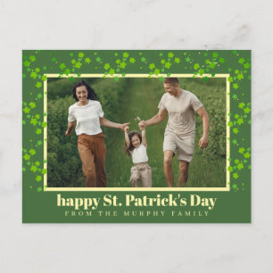 Minimalistisches Glücksklee St. Patrick's Day Foto Feiertagspostkarte