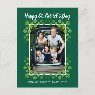 Minimalistisches Glücksklee St. Patrick's Day Foto Feiertagspostkarte