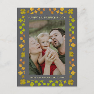 Minimalistisches Glücksklee St. Patrick's Day Foto Feiertagspostkarte