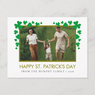 Minimalistisches Glücksklee St. Patrick's Day Foto Feiertagspostkarte