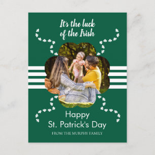 Minimalistisches Glücksklee St. Patrick's Day Foto Feiertagspostkarte