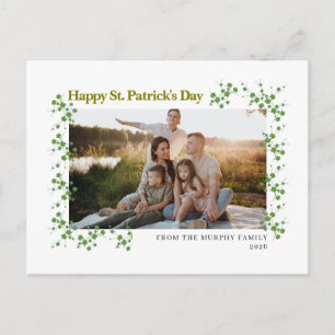 Minimalistisches Glücksklee St. Patrick's Day Foto Feiertagspostkarte