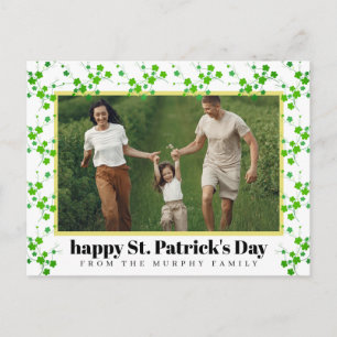 Minimalistisches Glücksklee St. Patrick's Day Foto Feiertagspostkarte