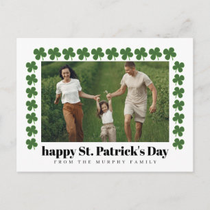 Minimalistisches Glückskleeblatt St. Patrick's Day Feiertagspostkarte