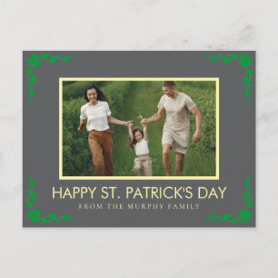 Minimalistisches Glückskleeblatt St. Patrick's Day Feiertagspostkarte