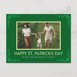 Minimalistisches Glückskleeblatt St. Patrick's Day Feiertagspostkarte