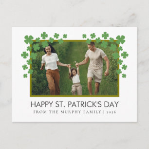 Minimalistisches Glückskleeblatt St. Patrick's Day Feiertagspostkarte