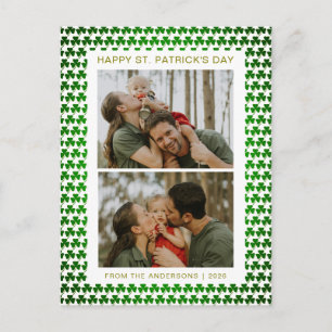 Minimalistisches Glückskleeblatt St. Patrick's Day Feiertagspostkarte