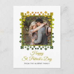 Minimalistisches Glückskleeblatt St. Patrick's Day Feiertagspostkarte