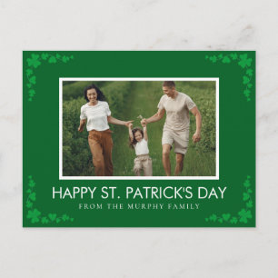 Minimalistisches Glückskleeblatt St. Patrick's Day Feiertagspostkarte