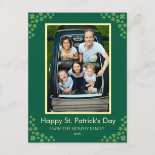 Minimalistisches Glückskleeblatt St. Patrick's Day Feiertagspostkarte