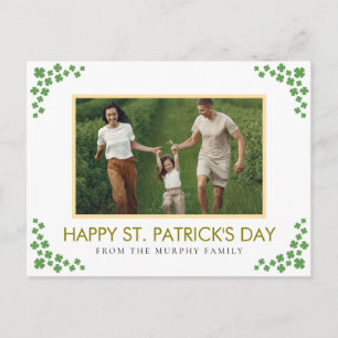 Minimalistisches Glückskleeblatt St. Patrick's Day Feiertagspostkarte