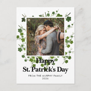 Minimalistisches Glückskleeblatt St. Patrick's Day Feiertagspostkarte
