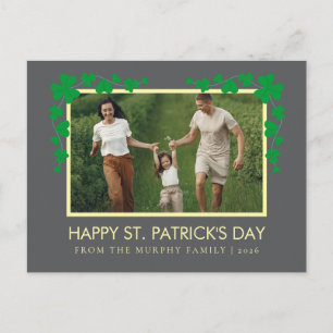 Minimalistisches Glückskleeblatt St. Patrick's Day Feiertagspostkarte
