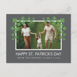 Minimalistisches Glückskleeblatt St. Patrick's Day Feiertagspostkarte