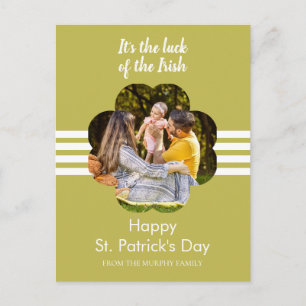Minimalistisches Glückskleeblatt St. Patrick's Day Feiertagspostkarte