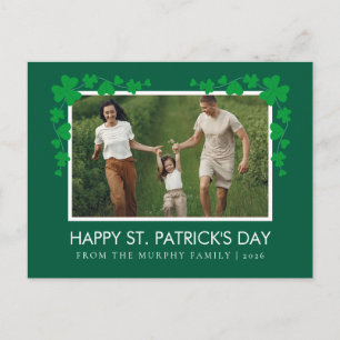 Minimalistisches Glückskleeblatt St. Patrick's Day Feiertagspostkarte