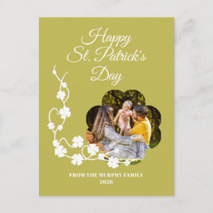Minimalistisches Glückskleeblatt St. Patrick's Day Feiertagspostkarte