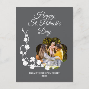 Minimalistisches Glückskleeblatt St. Patrick's Day Feiertagspostkarte