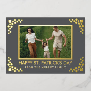 Minimalistisches Glückskleeblatt St. Patrick's Day Folien Feiertagskarte