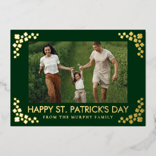 Minimalistisches Glückskleeblatt St. Patrick's Day Folien Feiertagskarte