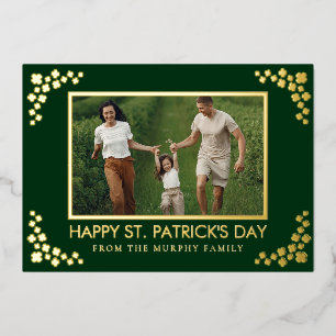 Minimalistisches Glückskleeblatt St. Patrick's Day Folien Feiertagskarte