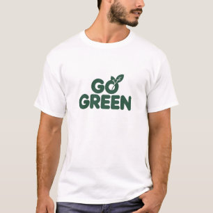 Minimalistisches Go Green Öko-freundliches Blatt-D T-Shirt