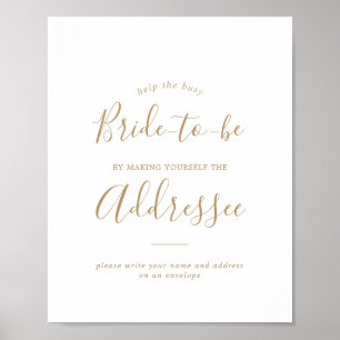 Minimalistisches Gold-Adresse-auf-Umschlag-Schild Poster