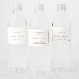 Minimalistisches Gold Bridal Water Flasche Wasserflaschenetikett