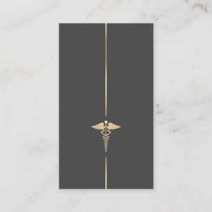 Minimalistisches Gold Caduceus Symbol Visitenkarte
