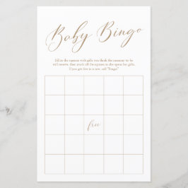 Minimalistisches Gold Calligraphy Bingo Baby Shoot