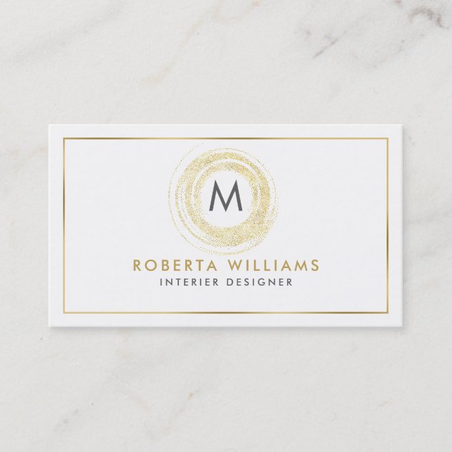 Minimalistisches Gold-Circle-Logo Visitenkarte (Vorderseite)