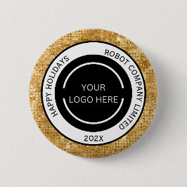 Minimalistisches Gold Firmenlogo und Name Button