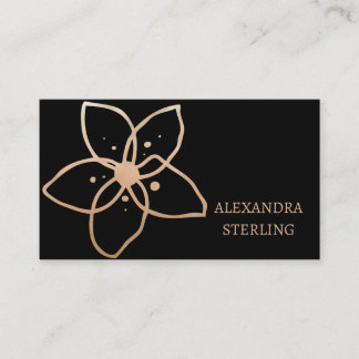 Minimalistisches Gold Floral Elegante Personalisie Visitenkarte