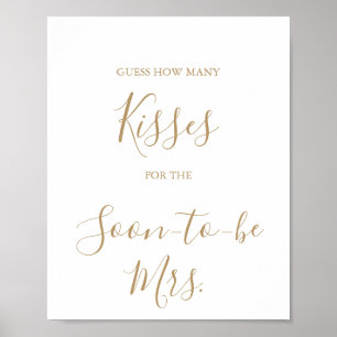 Minimalistisches Gold Guess für das Kisses Game Si Poster