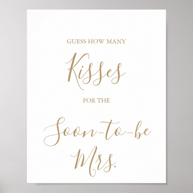 Minimalistisches Gold Guess für das Kisses Game Si Poster (Vorne)