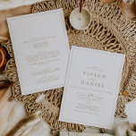Minimalistisches Gold in einer Hochzeit Einladung<br><div class="desc">Dieses minimalistische Gold in einer Einladung ist perfekt für eine einfache Hochzeit. Das moderne romantische Design besticht durch klassische Goldtypografie und Weiß, gepaart mit einer rustikalen und eleganten Kalligraphie mit Vintagem handgeschriebenem Stil. Anpassbar in jeder Farbe. Behalt das Design einfach und elegant, wie es ist, oder personalisiere es durch Hinzufügen...</div>