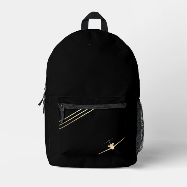 Minimalistisches Gold Jet-Backpack Bedruckter Rucksack (Vorderseite)
