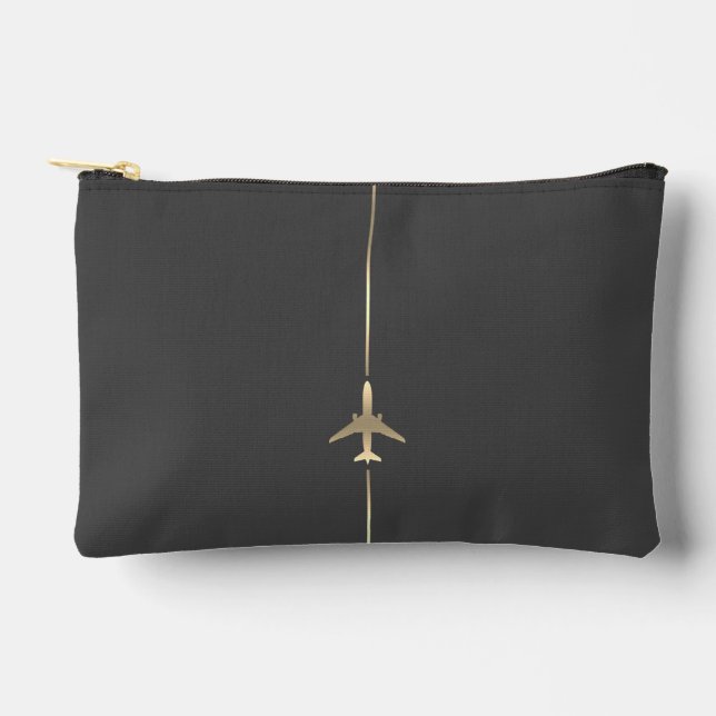 Minimalistisches Gold-Jet-Pilot-Geschenk für klein Zubehörtasche (Vorderseite)