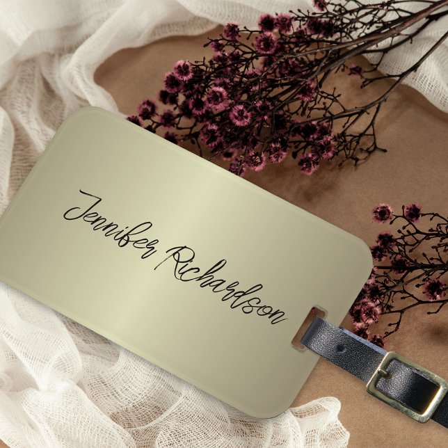 Minimalistisches Gold Metallic Moderne Extravagant Gepäckanhänger (Von Creator hochgeladen)