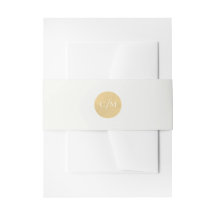 Minimalistisches Gold Monogram Ivory Wedding Bly B